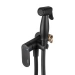 Смеситель с гигиеническим душем встраиваемый Swedbe Platta со скрытой частью в комплекте черный (5567B)