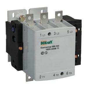 Контактор модульный Dekraft КМ-103 (22158DEK) 220-230 В 265 А тип AC 1НО+1НЗ