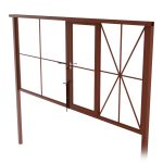 Ворота распашные каркас со столбами 4х1,85 м с калиткой коричневые RAL 8017