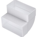 Колено вертикальное пластиковое для плоских воздуховодов 60х120 мм 90°