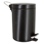 Ведро для мусора WasserKraft K-633B с крышкой 3 л металл черное с педалью