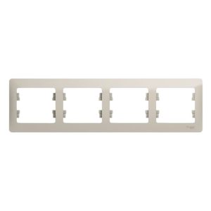 Рамка Systeme Electric Glossa четырехместная молочная (GSL000904)