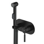 Смеситель с гигиеническим душем встраиваемый WasserKraft Gollach 3300 со скрытой частью в комплекте черный (3338)