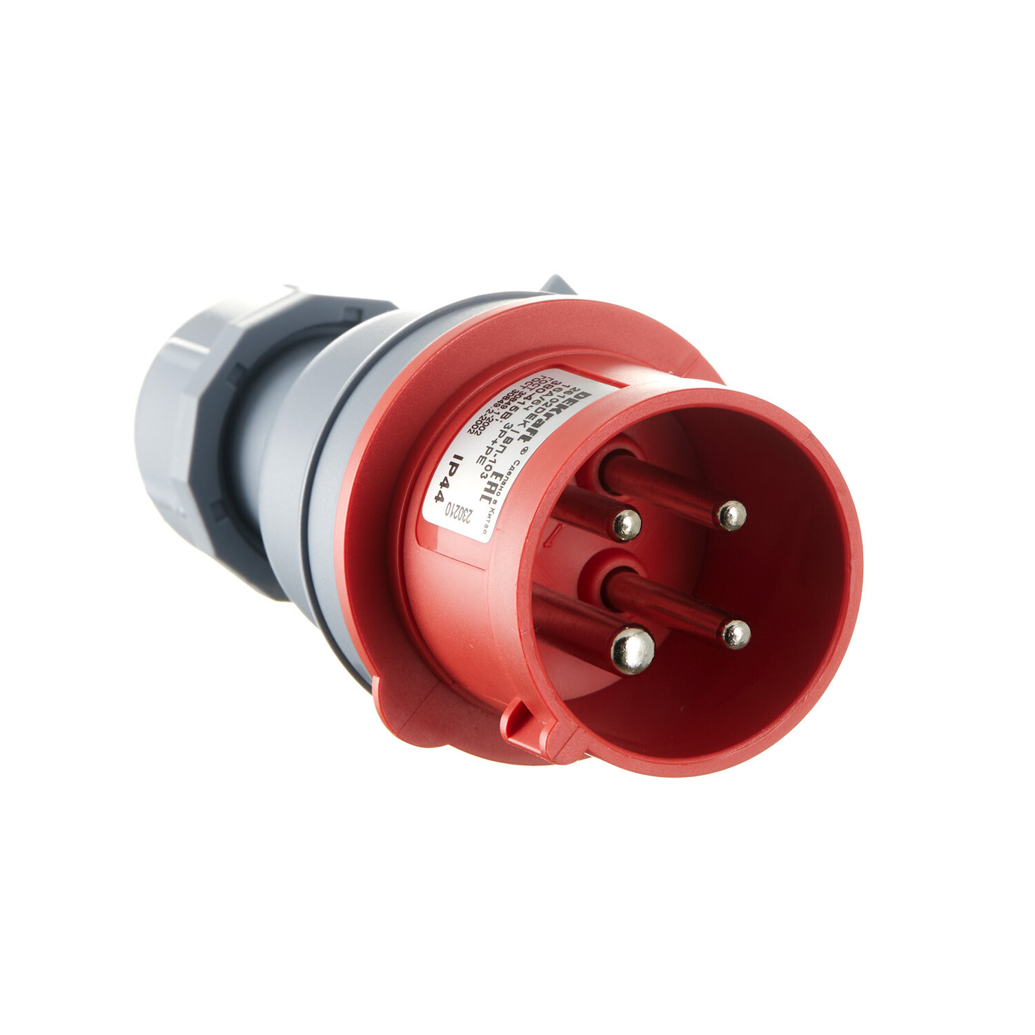 original-19580.jpg Вилка силовая прямая переносная Dekraft ВП-103 с заземлением 3P+PE 3 фазы 16 А 380 В IP44 красная (26102DEK) — изображение 1