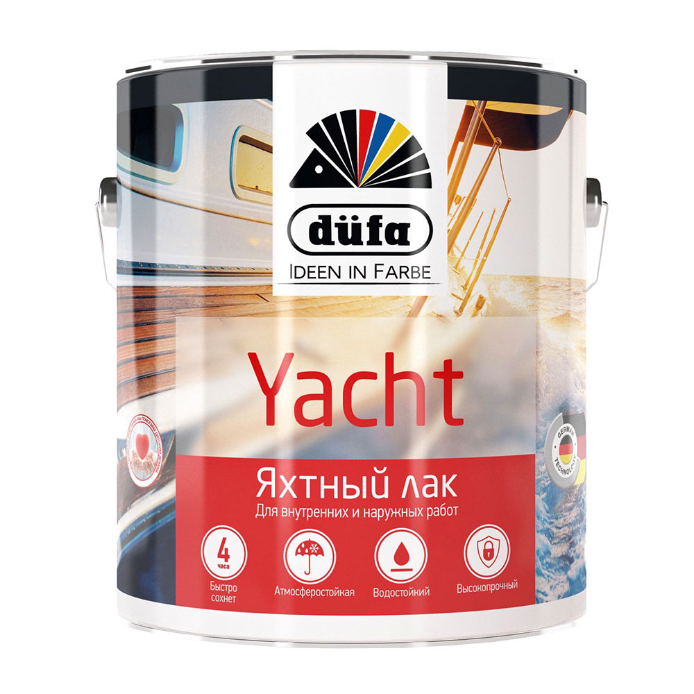 original-19596.jpg Лак алкидно-уретановый яхтный Dufa Yacht бесцветный 2 л полуматовый — изображение 1