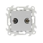 Розетка телевизионная Simon 24 Harmonie встраиваемая алюминий TV/ SAT (2410487-033)