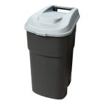 Бак мусорный Econova 90 л пластиковый с крышкой на колесах черный