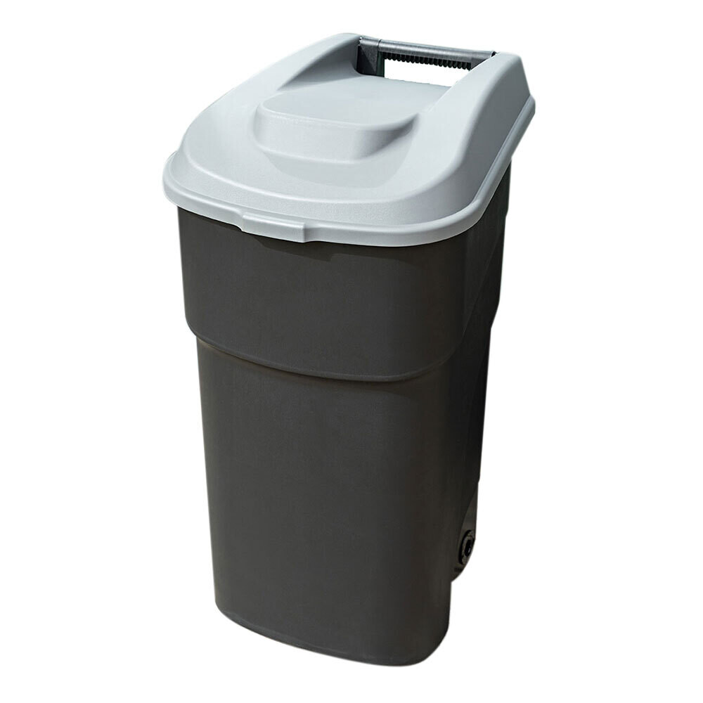 original-20036.jpg Бак мусорный Econova 90 л пластиковый с крышкой на колесах черный — изображение 1