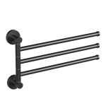 Полотенцедержатель Haiba HB8713 375 мм тройной поворотный на шуруп металл черный (550610)