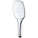 Лейка для душа WasserKraft 60х262 мм 3 режима без шланга пластик белая/хром (A062)