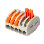 Клемма на 5 проводов КМ 222-415 0,08-(2,5)4 кв.мм с рычажками без пасты (5 шт.) (ЦБ-00021629)