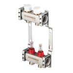 Коллекторная группа с расходомерами Rommer 1 ВР(г) х 2 выхода 3/4 НР(ш) ЕК х 1 ВР(г)