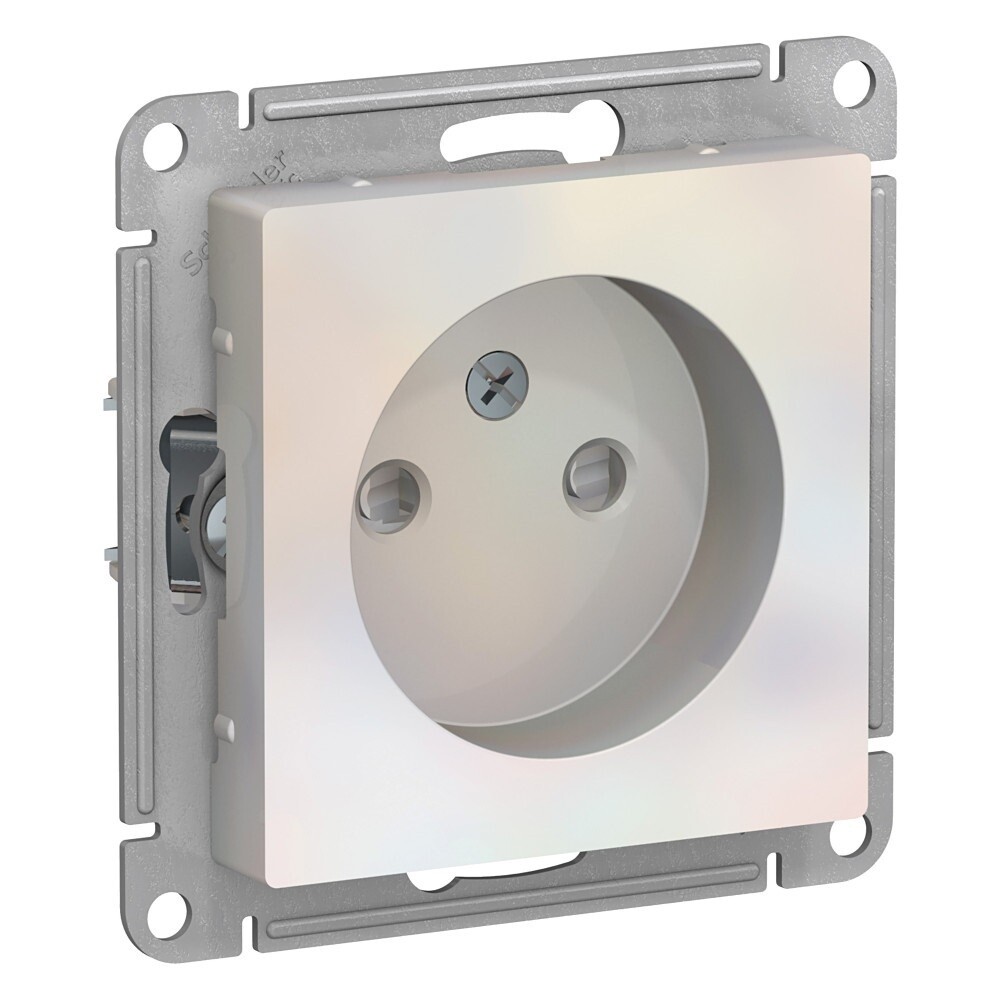 original-20301.jpg Розетка Systeme Electric AtlasDesign встраиваемая жемчуг со шторками (ATN000449) — изображение 1