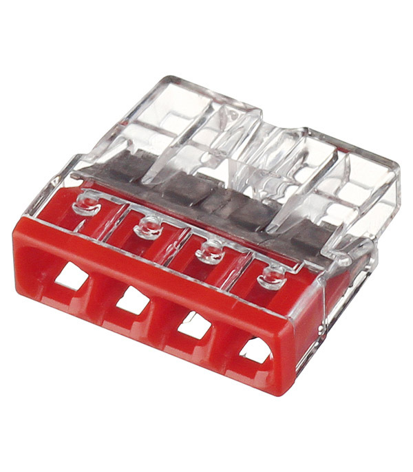 original-20351.jpg Клемма на 4 провода Wago 0,5-2,5 кв.мм самозажимная без пасты (100 шт.) (2273-204/2667) — изображение 1