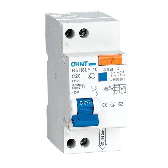 original-20514.jpg Автомат дифференциальный Chint NBH8LE-40 20А 1P+N тип AC 30 мА 4,5 кА (206063) — изображение 1