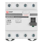 УЗО EKF PROxima ВД-100 63А 3P+N тип AC 30 мА 4,5 кА (elcb-4-63-30-em-pro)