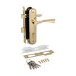 Замок врезной Palladium ЗВ AL 1853 GP универсальный с цилиндром золото 5 ключей