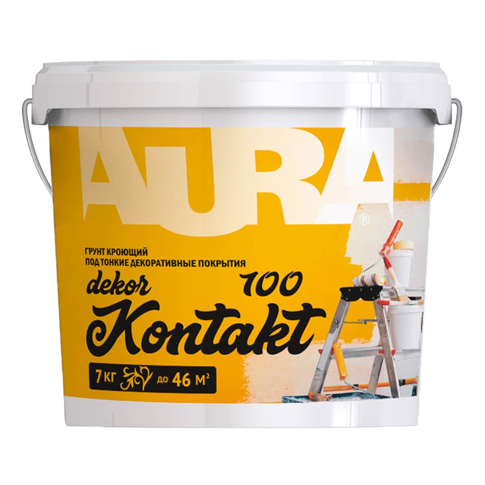 original-21070.jpg Грунт Aura Dekor Kontakt 100 кроющий под декоративные покрытия 7 кг — изображение 1