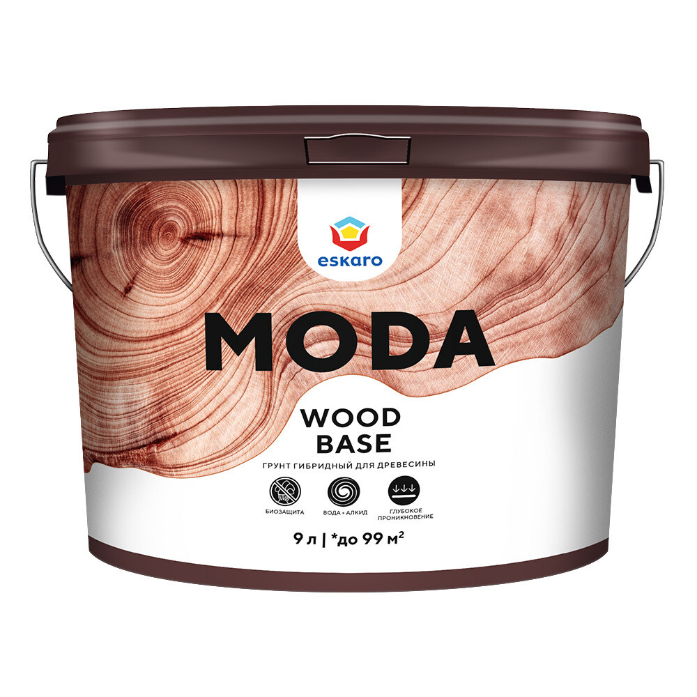 original-2110.jpg Антисептик Eskaro Moda Wood Base грунтовочный для дерева бесцветный 9 л — изображение 1