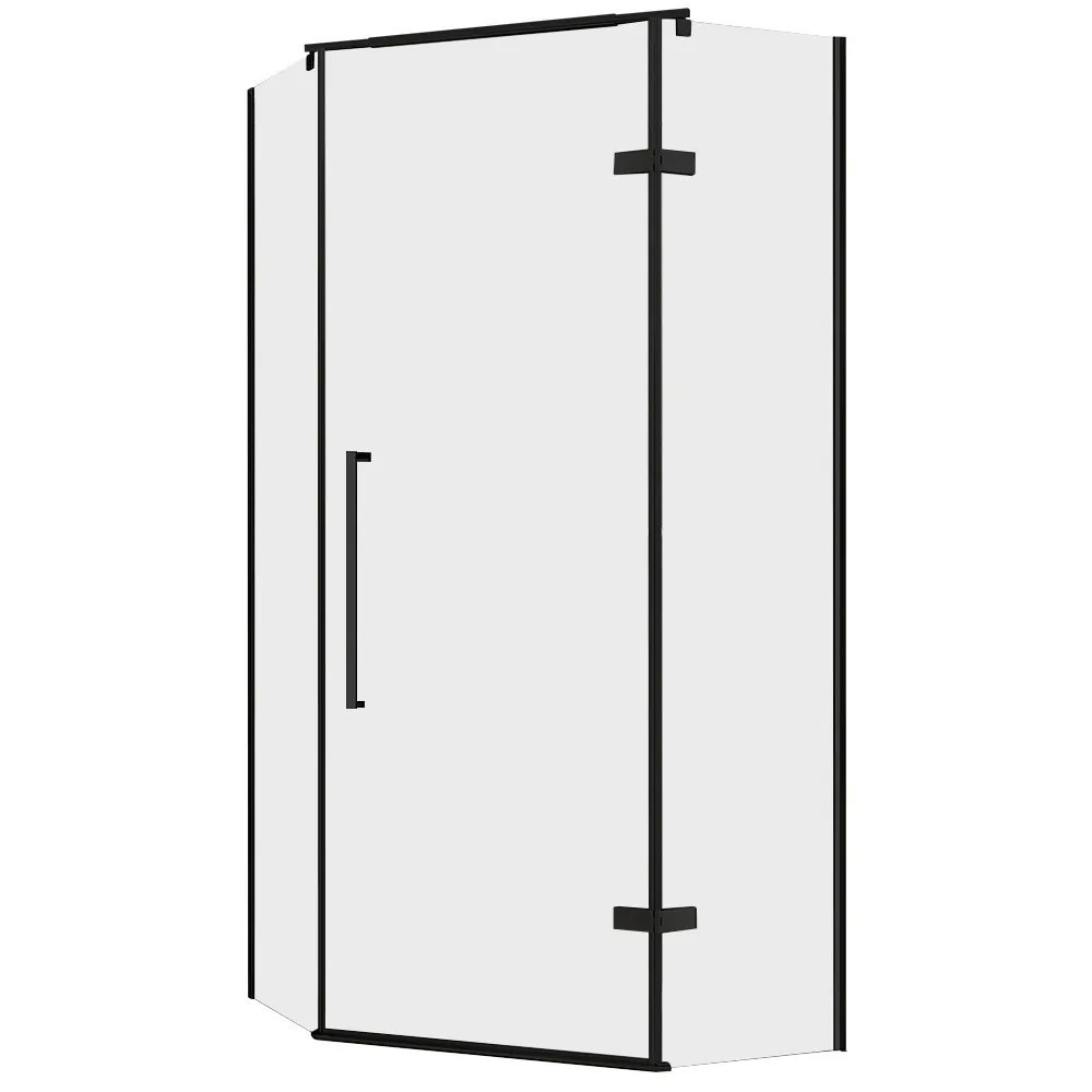 original-21471.jpg Душевой уголок Abber Ewiges Wasser черный 100х100х195 см пятиугольник стекло прозрачное 6 мм (AG05100B) — изображение 1