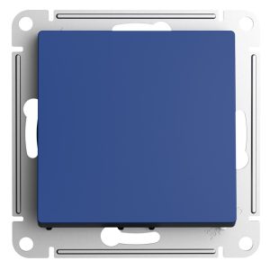 Выключатель Systeme Electric AtlasDesign одноклавишный встраиваемый аквамарин с самовозвратом (ATN001115)