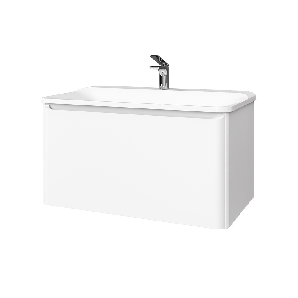 original-21880.jpg Комплект тумба с раковиной Raval Welto 80 см подвесная белая (Wel.01.80/P/W/RL) — изображение 1