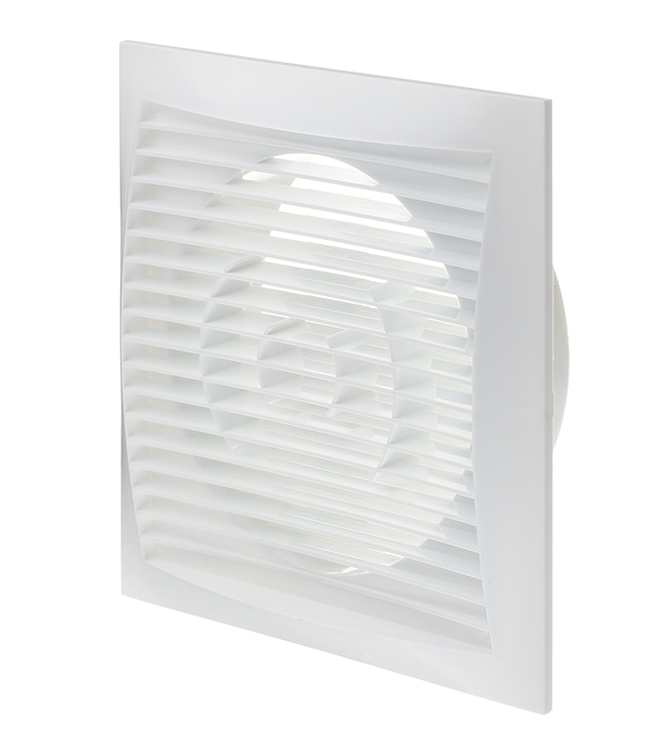 original-22327.jpg Решетка вентиляционная пластиковая торцевая Era РСФ 170х170 мм с фланцем d125 мм белая — изображение 1
