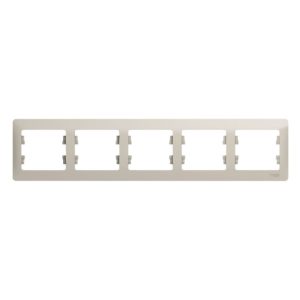Рамка Systeme Electric Glossa пятиместная молочная (GSL000905)
