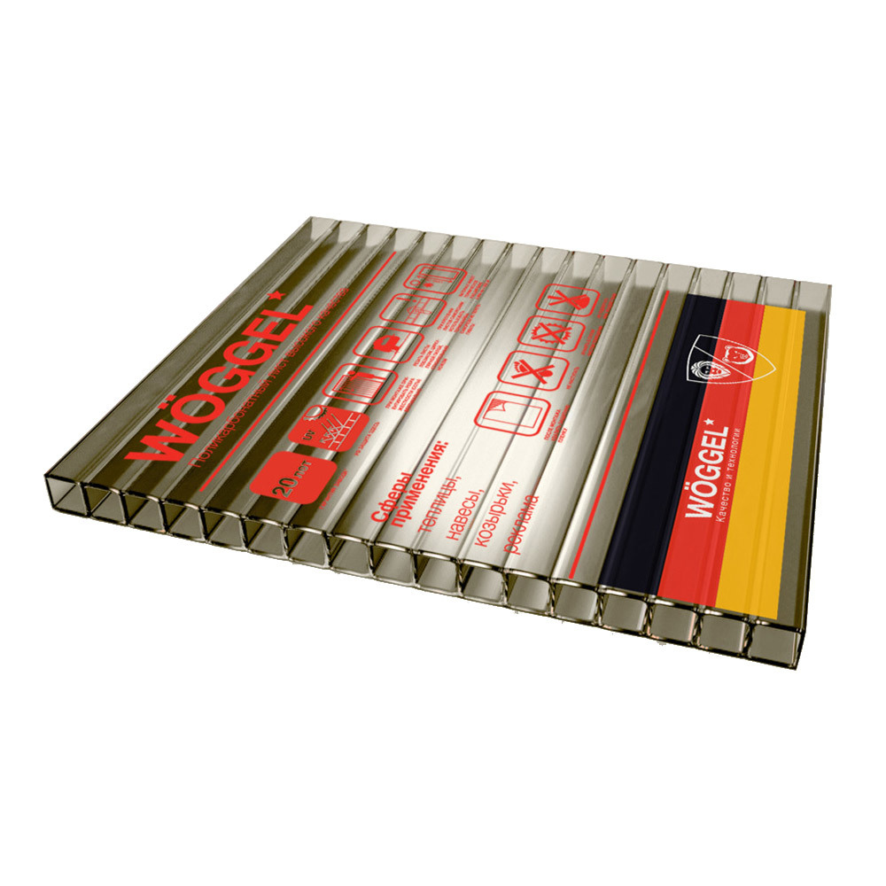 original-22672.jpg Поликарбонат сотовый Woggel 4 мм 2,1х6 м серая бронза — изображение 1