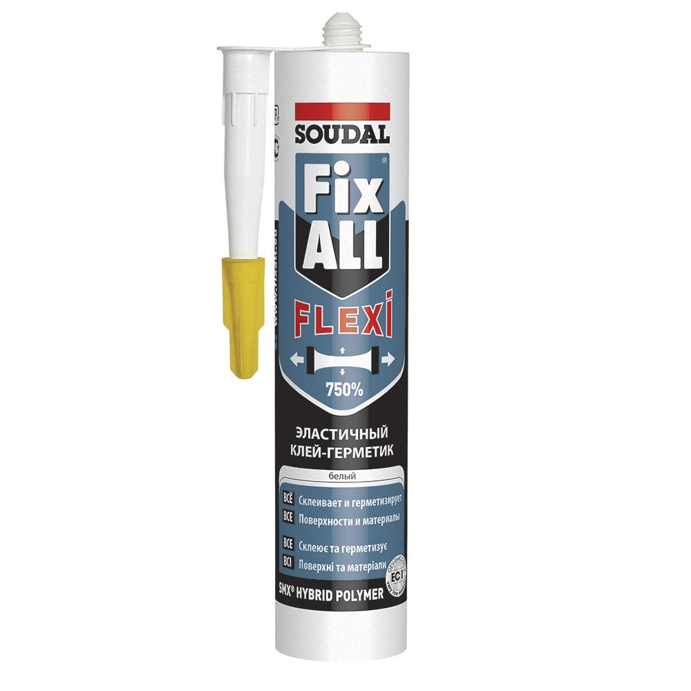original-22837.jpg Клей-герметик гибридный Soudal Fix All Flexi белый 290 мл — изображение 1