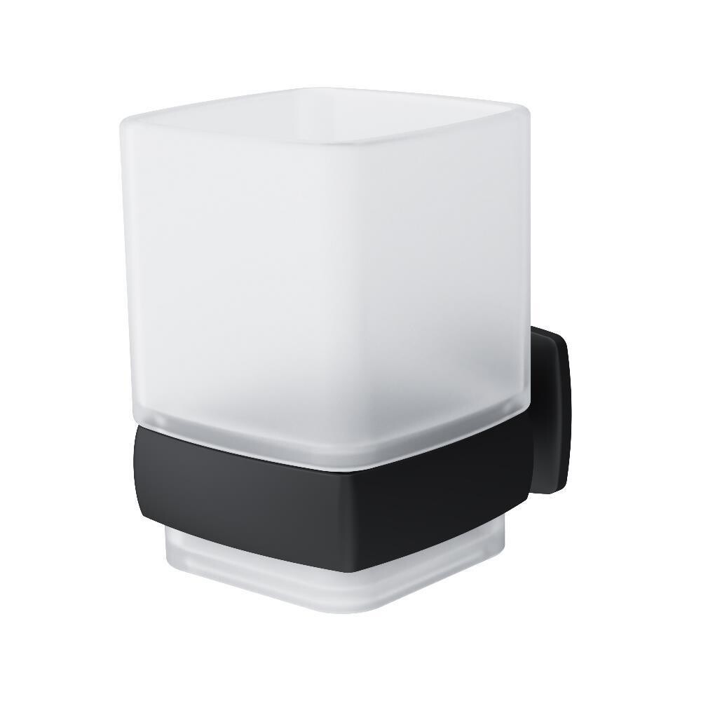 original-22937.jpg Стакан для ванной AM.PM Gem с держателем стекло матовый/металл черный (A9034322) — изображение 1