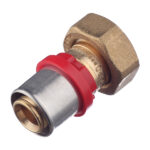 Соединитель прямой Tiemme с накидной гайкой под евроконус 20(пресс) х 3/4 ВР(г)