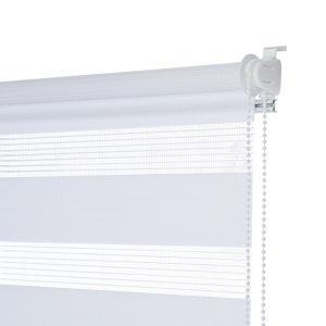 Рулонная штора день-ночь 100х160 см Decofest Бейс мини белая