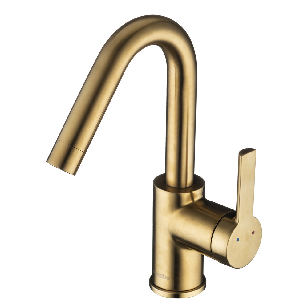 original-2364.jpg Смеситель для раковины высокий Swedbe Select золото однорычажный (2712GO) — изображение 1