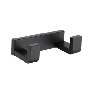 Крючок для ванной Abber двойной на шуруп металл черный (AA1750B)