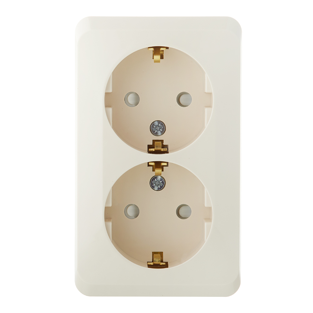 original-24349.jpg Розетка Systeme Electric Этюд накладная кремовая со шторками (PA16-008K) — изображение 1