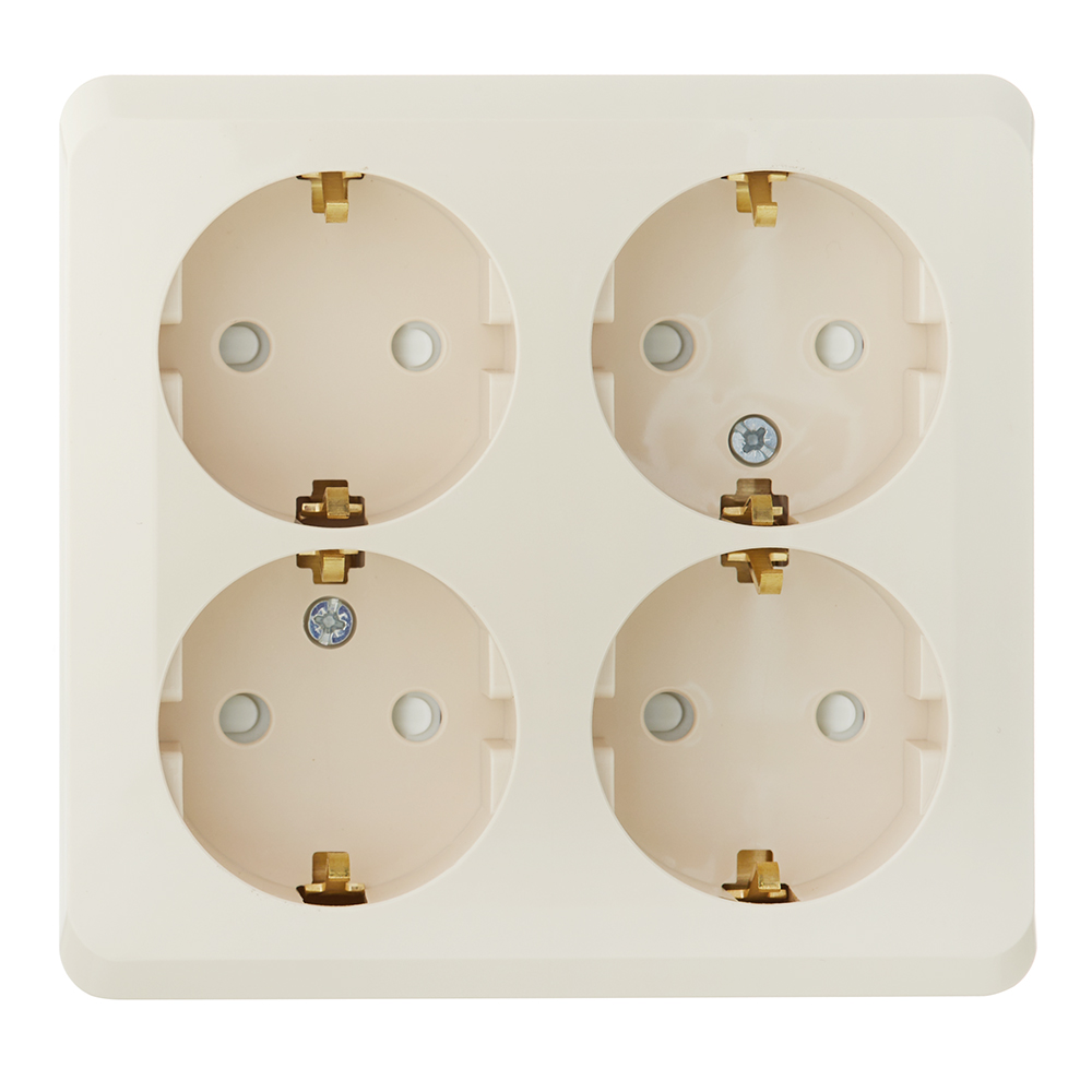 original-24360.jpg Розетка Systeme Electric Этюд накладная кремовая со шторками (PA16-208K) — изображение 1