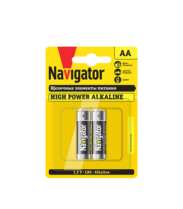 original-24799.jpg Батарейка Navigator АА пальчиковая LR6 1,5 В (2 шт.) — изображение 1
