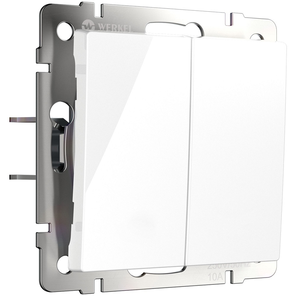 original-25200.jpg Выключатель Werkel двухклавишный встраиваемый белый с самовозвратом (a062572) — изображение 1