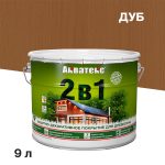 Антисептик Акватекс 2 в 1 биозащитный для дерева дуб 9 л