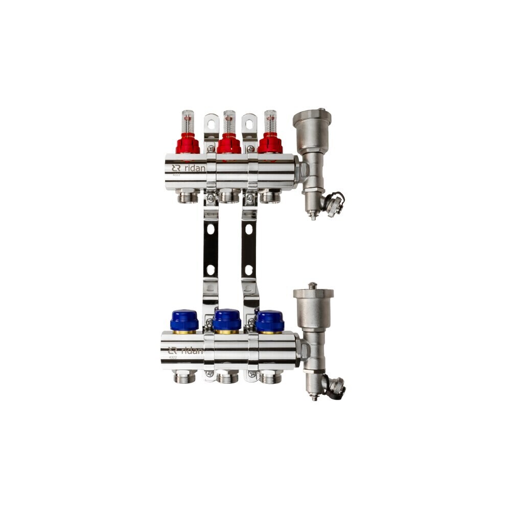 original-2536.jpg Коллекторная группа с расходомерами Ридан FHF-12RF 1 ВР(г) х 12 выходов 3/4 НР(ш) ЕК х 1 ВР(г) — изображение 1
