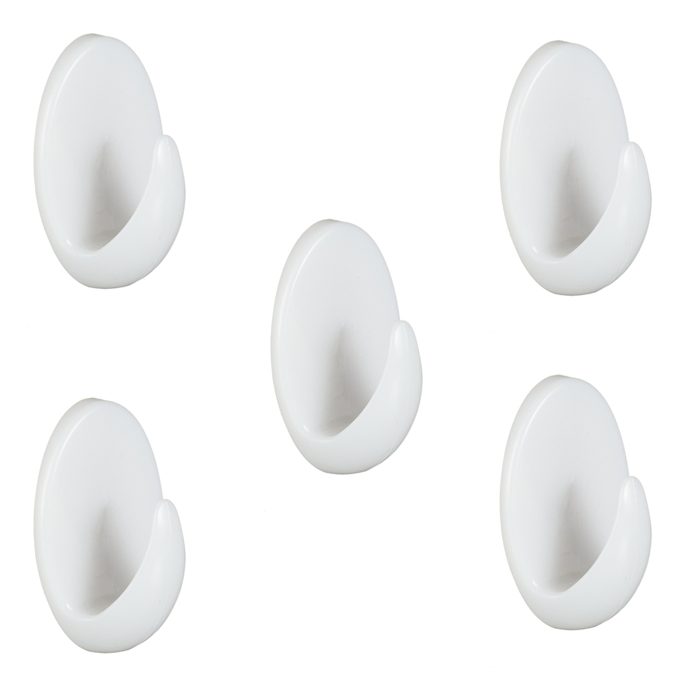 original-25363.jpg Крючок для ванной Kleber Strong одинарный самоклеящийся пластик белый (5 шт.) (KLE-SG005/9677) — изображение 1