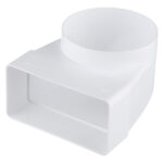 Соединитель угловой пластиковый для плоских воздуховодов 60х120 мм с круглыми d100 мм