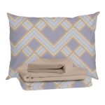 Комплект постельного белья Евро тенсель Mona Liza Alex бежевый с простыней 240х260 см