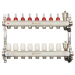 Коллекторная группа с расходомерами Ondo 1 ВР(г) х 8 выходов 3/4 НР(ш) ЕК х 1 ВР(г)