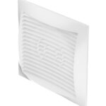 Решетка вентиляционная пластиковая торцевая Era РСФ 150х150 мм с фланцем d100 мм белая