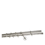 Карниз настенный металлический двухрядный круглый 240 см d20 мм серебро