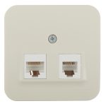 Розетка компьютерная/ телефонная Systeme Electric Blanca накладная бежевая RJ11/ RJ45 (BLNIA045117)