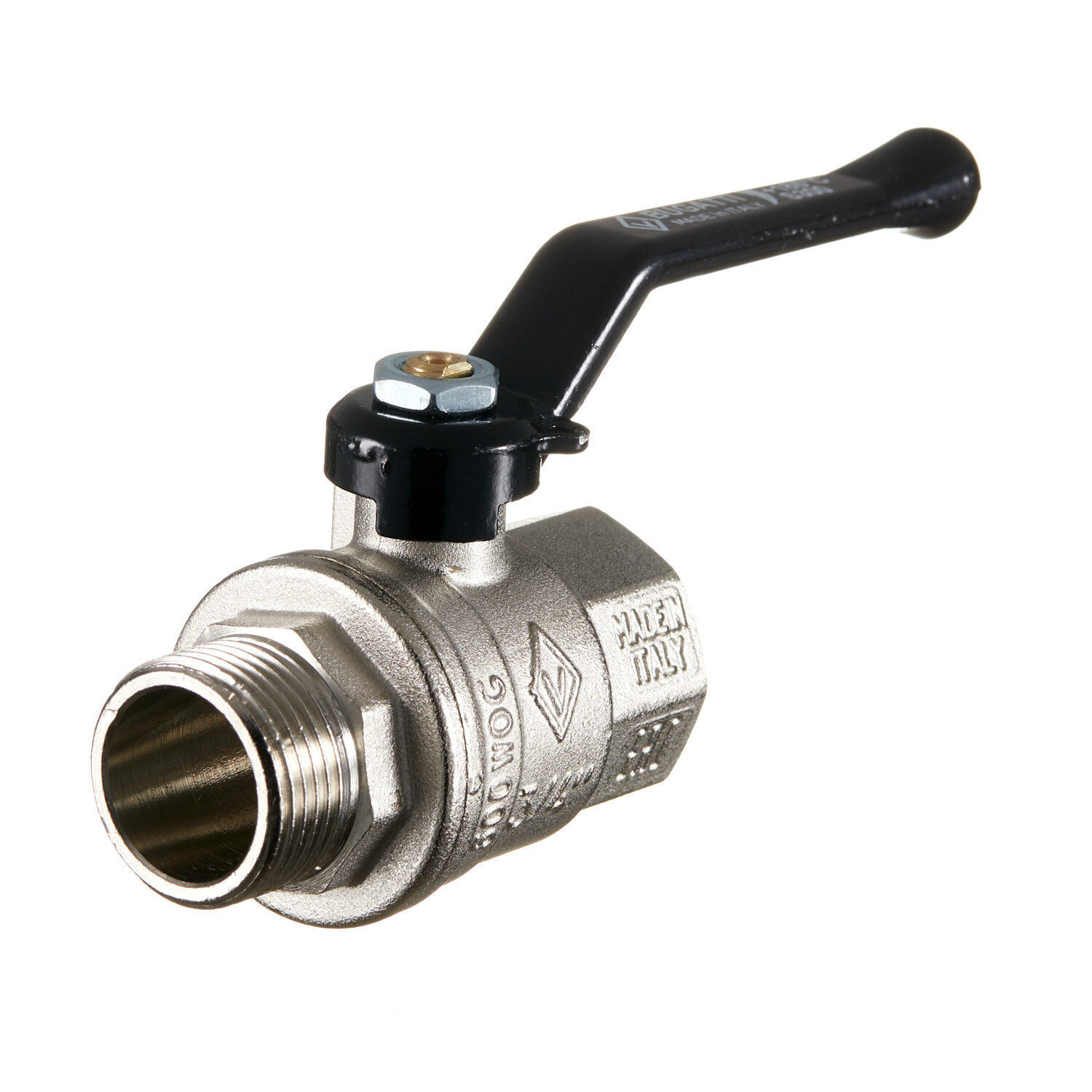 original-27793.jpg Кран шаровой латунный Bugatti 3/4 ВР(г) х 3/4 НР(ш) ручка прямой (03050212) — изображение 1