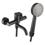 Смеситель для ванны Сorsa Deco NS черный однорычажный с коротким изливом с лейкой (FBTNS1B)